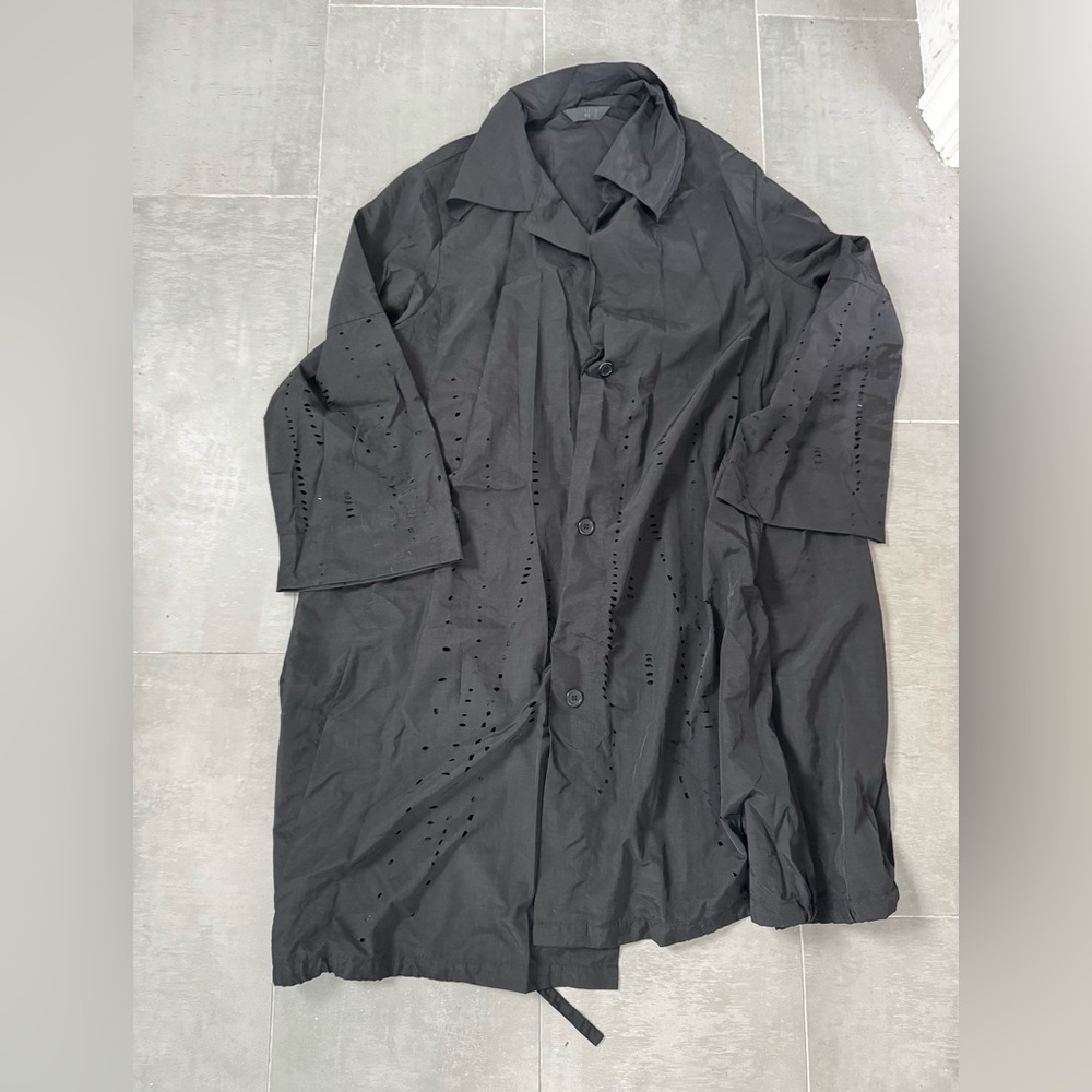 Moyuru Black Trench Coat